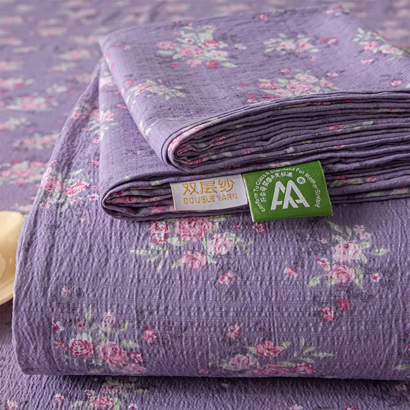 Class a Maternal and Infant Double-Layer Gauze Bed Sheets Single Piece Summer Single Non-100 Pure Cotton Washed Cotton Bed Sheets Universal for All Seasons