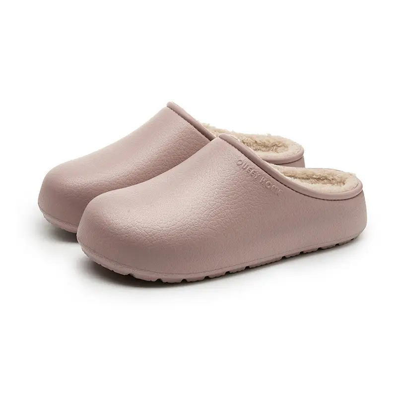 2025 New Simple Water-Resistant Closed-Toe Cotton Slippers for Couples, Winter Comfort Slip-On Lazy Eva