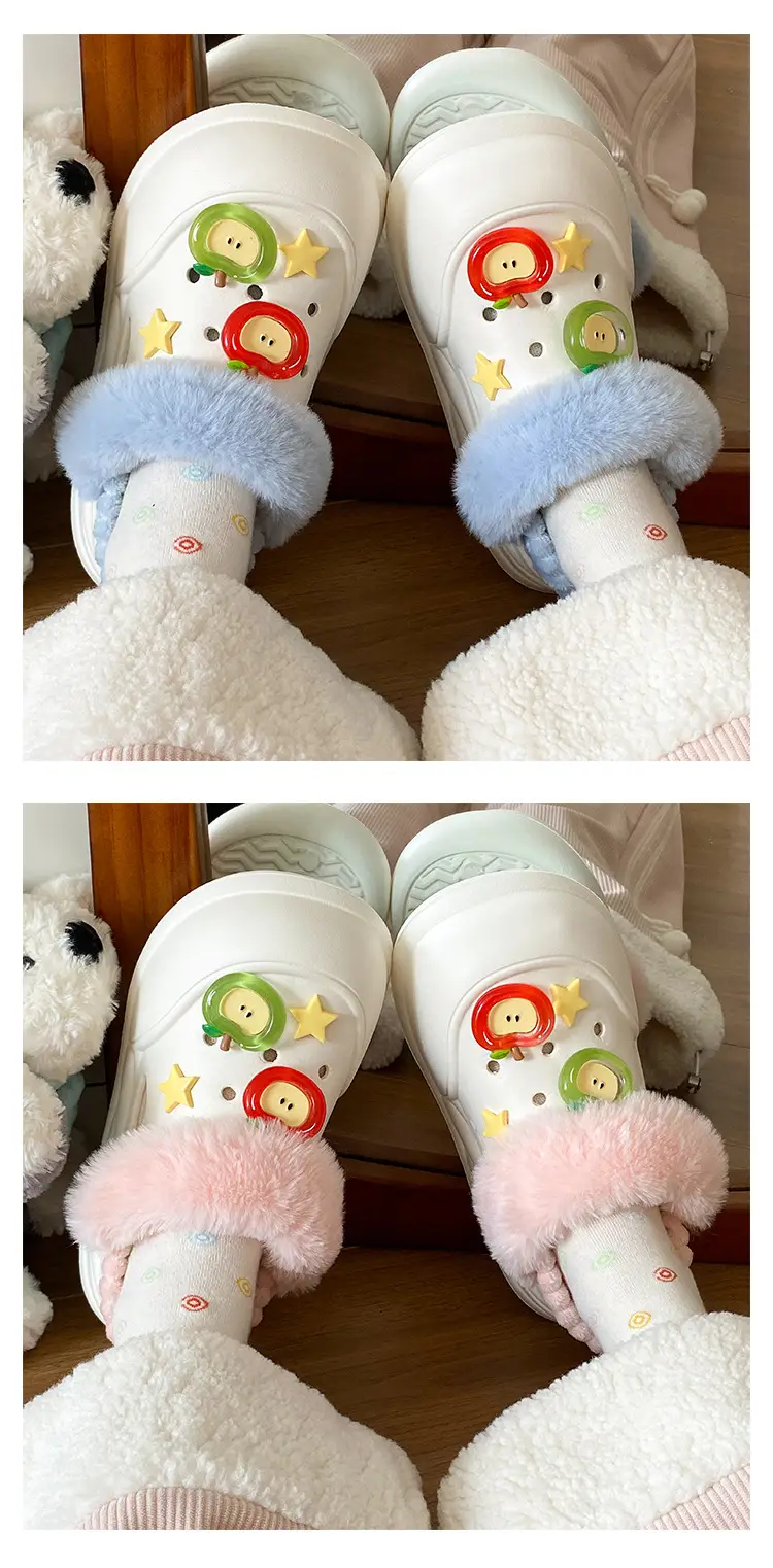 Women Furry Slippers Warm Winter Blue Soft Thick Soled — feature 12