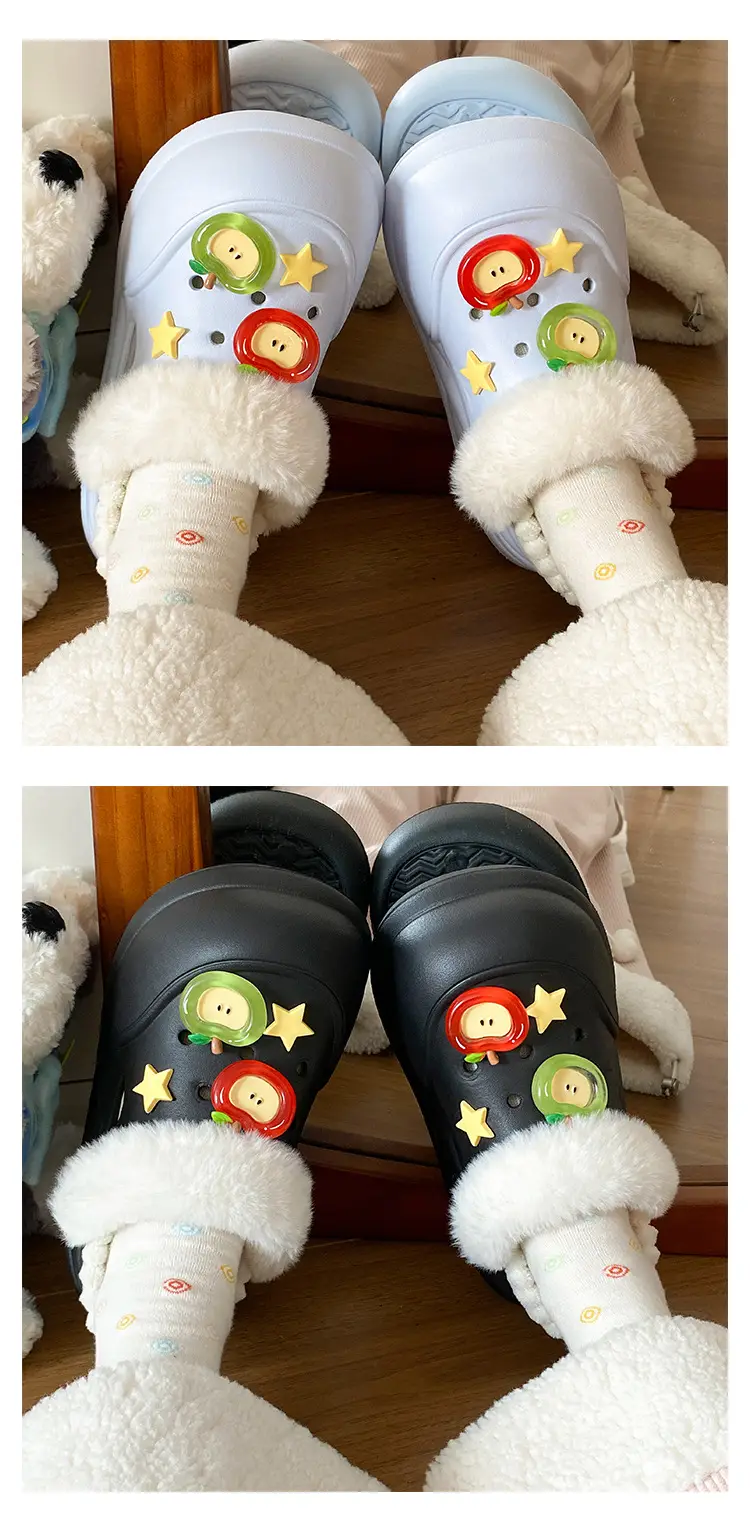 Women Furry Slippers Warm Winter Blue Soft Thick Soled — feature 13