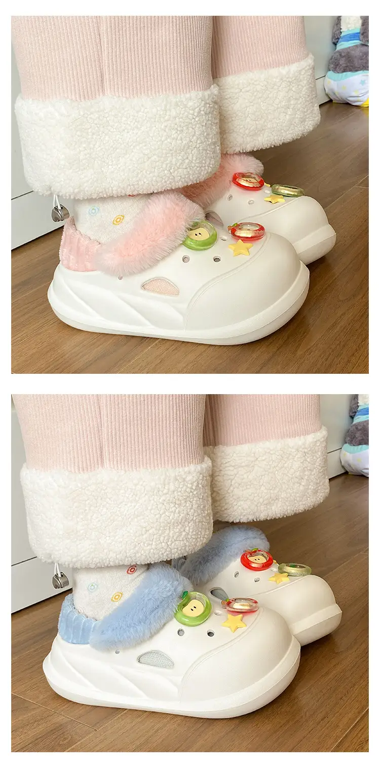 Women Furry Slippers Warm Winter Blue Soft Thick Soled — feature 14