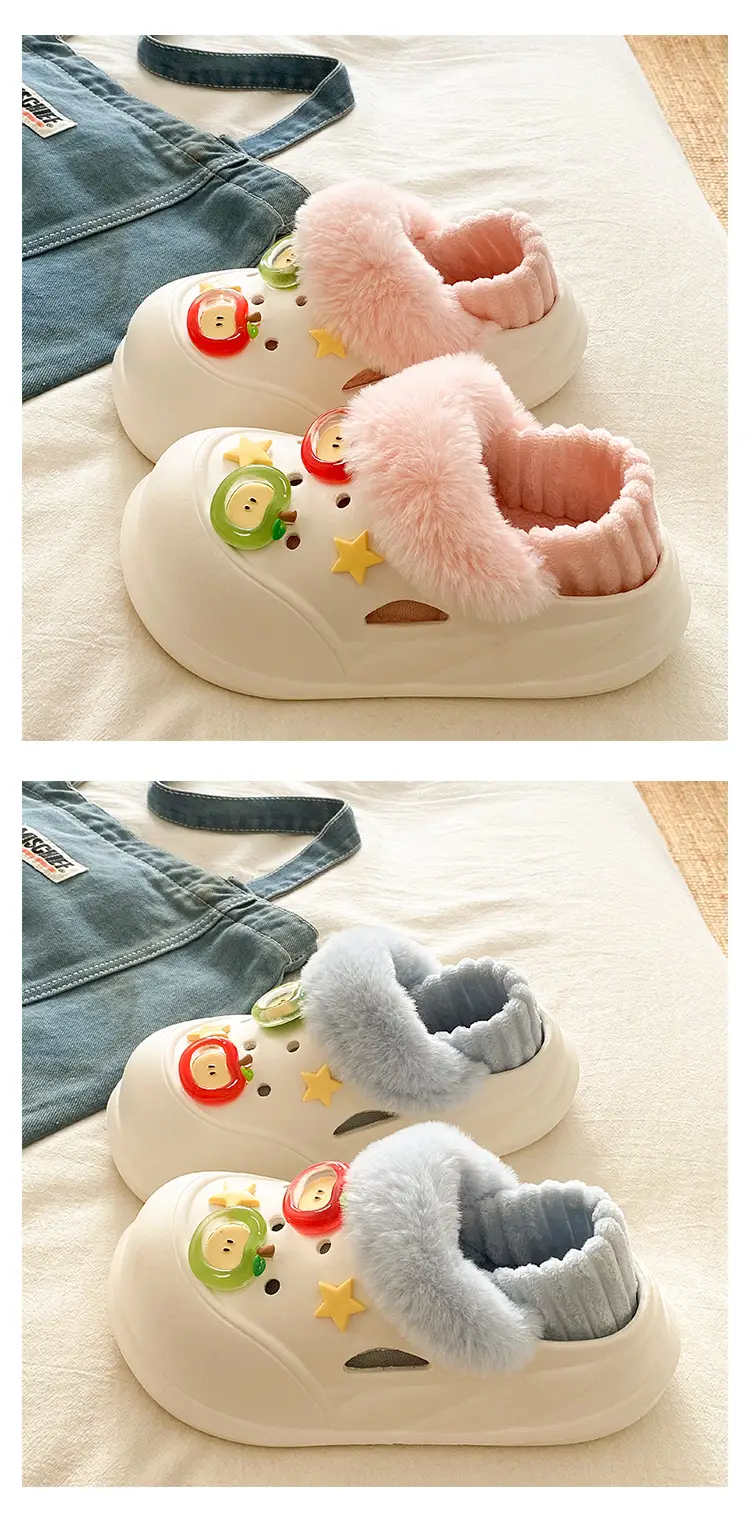 Women Furry Slippers Warm Winter Blue Soft Thick Soled — feature 20
