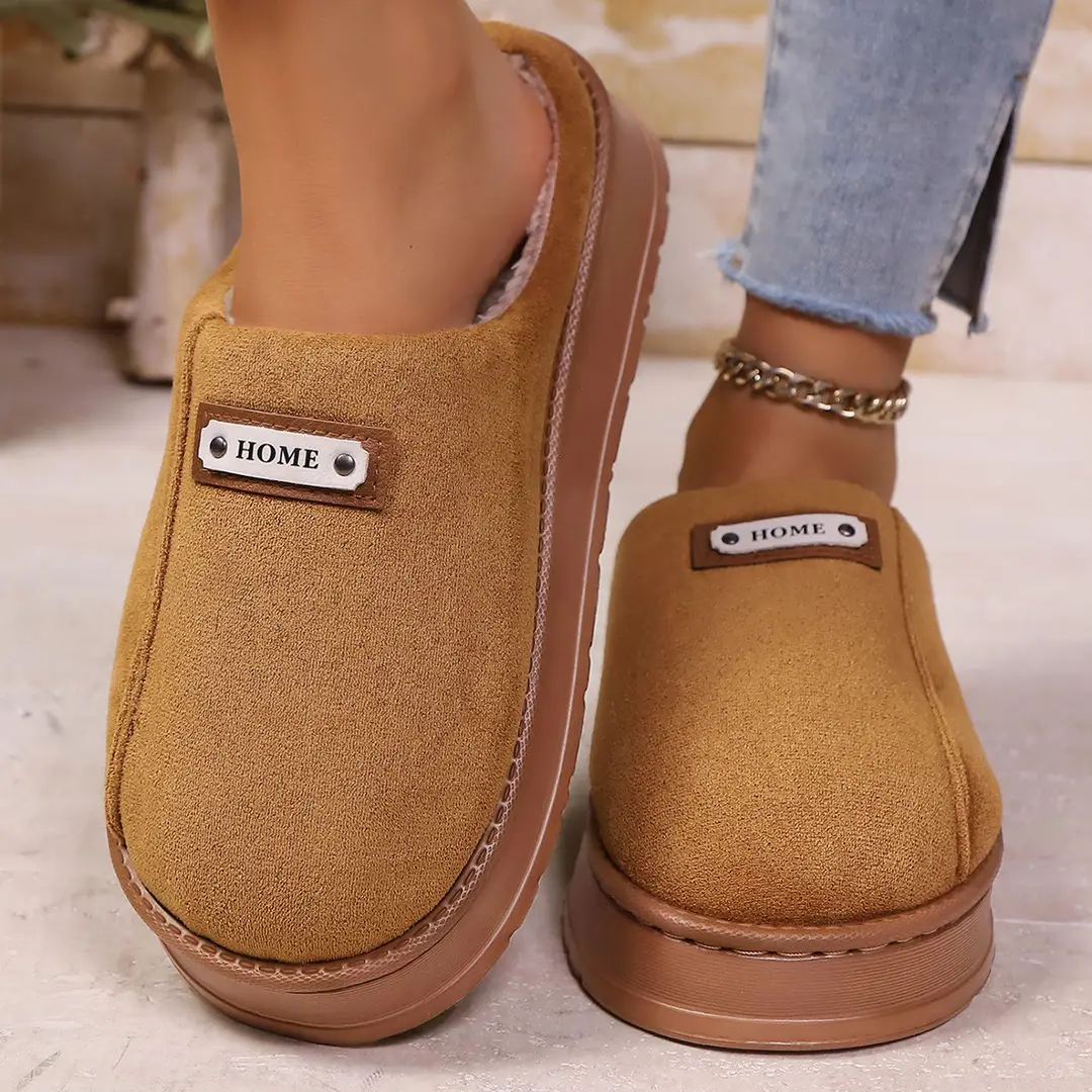 2025 New Autumn and Winter Cotton Slippers for Women's Home Use for Couples Indoor and Outdoor Warm Thick-Soled Furry Slippers for Men - Image 2
