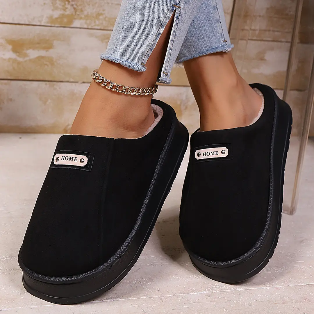 2025 New Autumn and Winter Cotton Slippers for Women's Home Use for Couples Indoor and Outdoor Warm Thick-Soled Furry Slippers for Men - Image 3