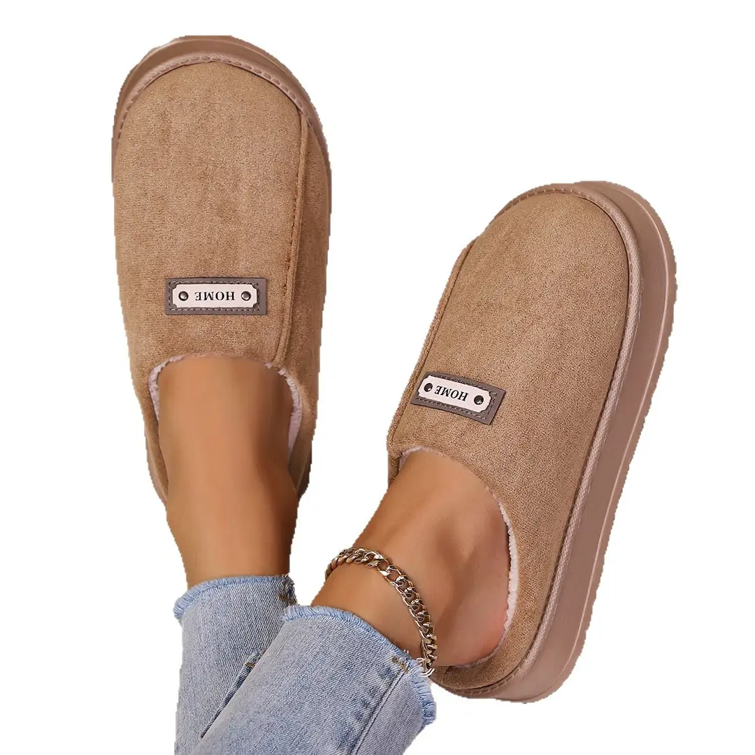 2025 New Autumn and Winter Cotton Slippers for Women's Home Use for Couples Indoor and Outdoor Warm Thick-Soled Furry Slippers for Men - Image 5