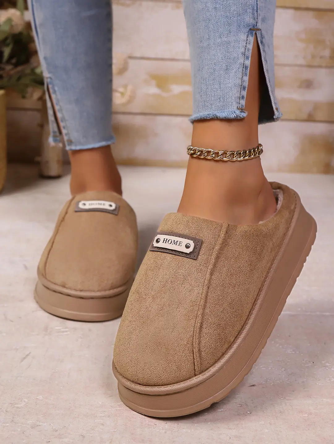 2025 New Autumn and Winter Cotton Slippers for Women's Home Use for Couples Indoor and Outdoor Warm Thick-Soled Furry Slippers for Men — feature 10
