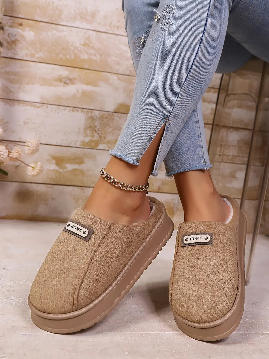 2025 New Autumn and Winter Cotton Slippers for Women's Home Use for Couples Indoor and Outdoor Warm Thick-Soled Furry Slippers for Men — feature 11