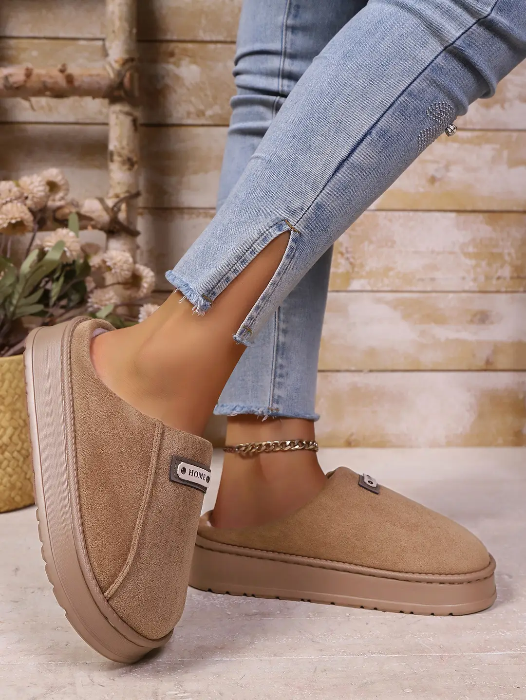 2025 New Autumn and Winter Cotton Slippers for Women's Home Use for Couples Indoor and Outdoor Warm Thick-Soled Furry Slippers for Men — feature 12