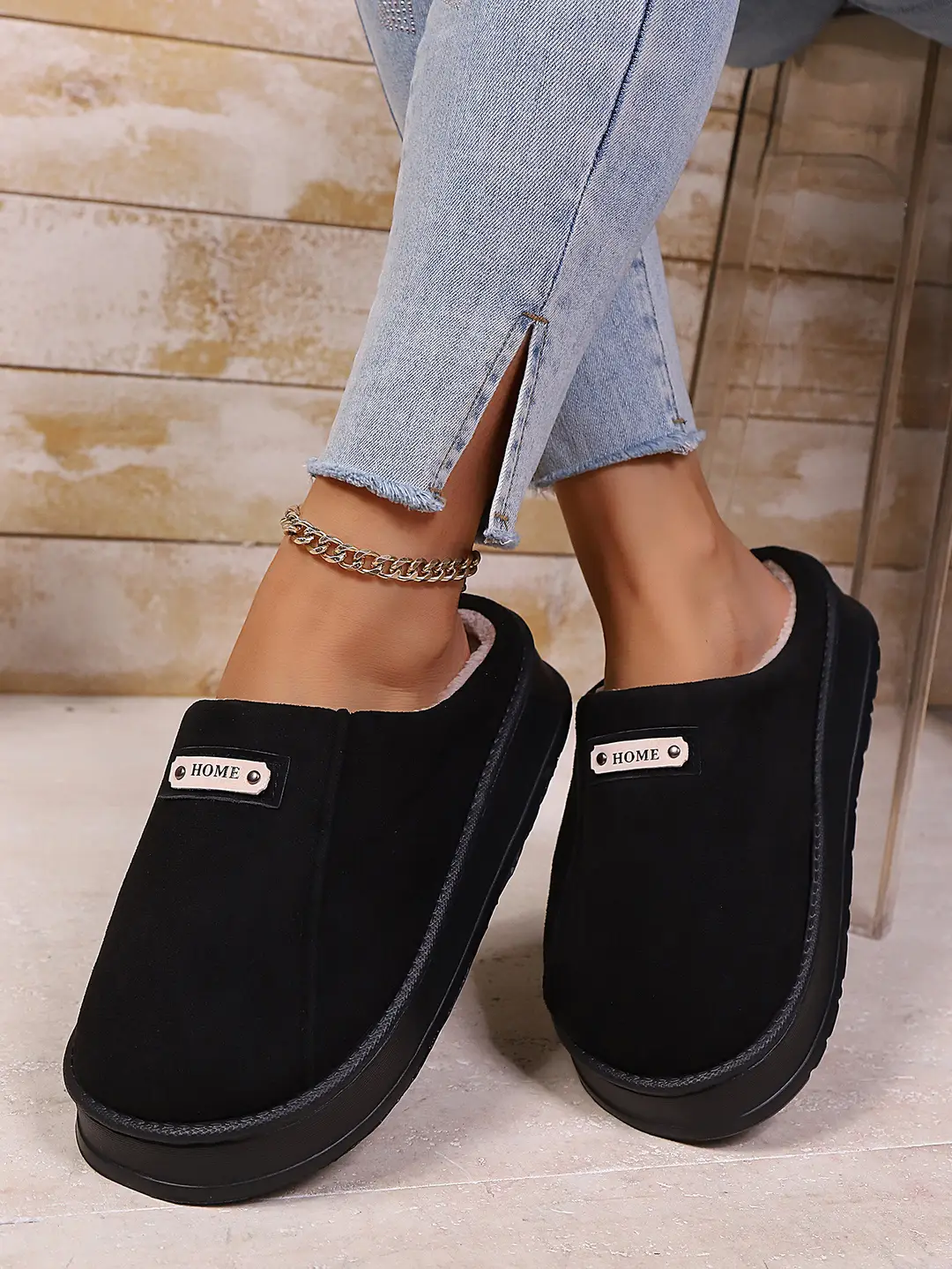 2025 New Autumn and Winter Cotton Slippers for Women's Home Use for Couples Indoor and Outdoor Warm Thick-Soled Furry Slippers for Men — feature 6