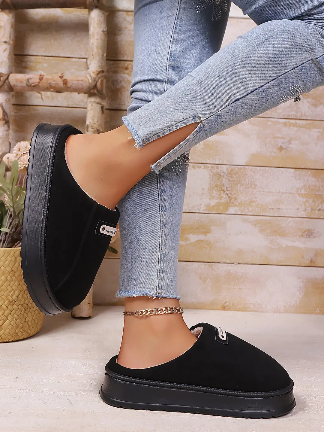 2025 New Autumn and Winter Cotton Slippers for Women's Home Use for Couples Indoor and Outdoor Warm Thick-Soled Furry Slippers for Men — feature 8