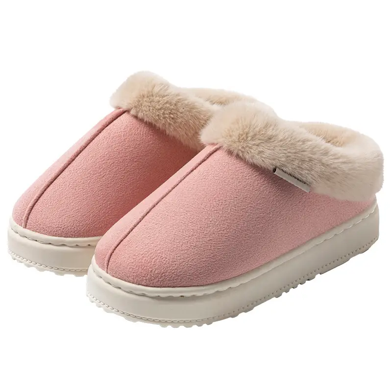 New Plush Cotton Slippers for Women in Winter Indoor Home Warm Fleece-Lined Anti-Slip Bag and Outer Wear Thick-Soled Slippers for Men in Autumn and Winter - Image 11