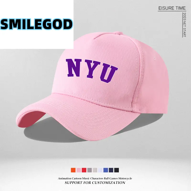 Pink NYU Cap for Men Women Sun Hat - Image 10
