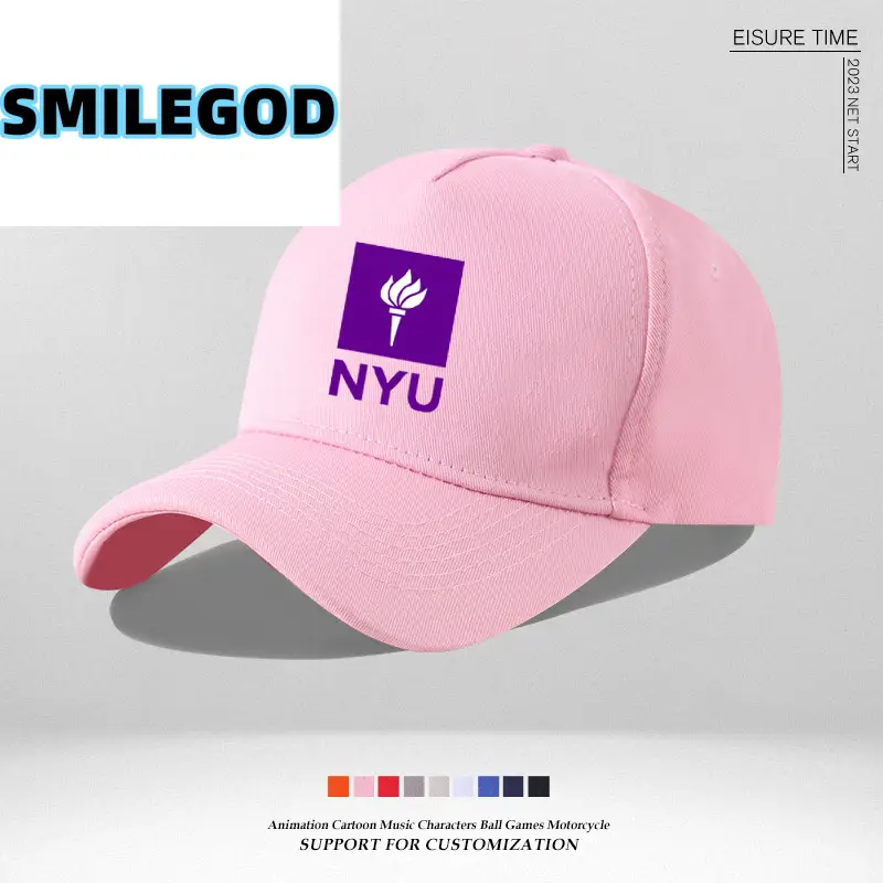 Pink NYU Cap for Men Women Sun Hat - Image 11