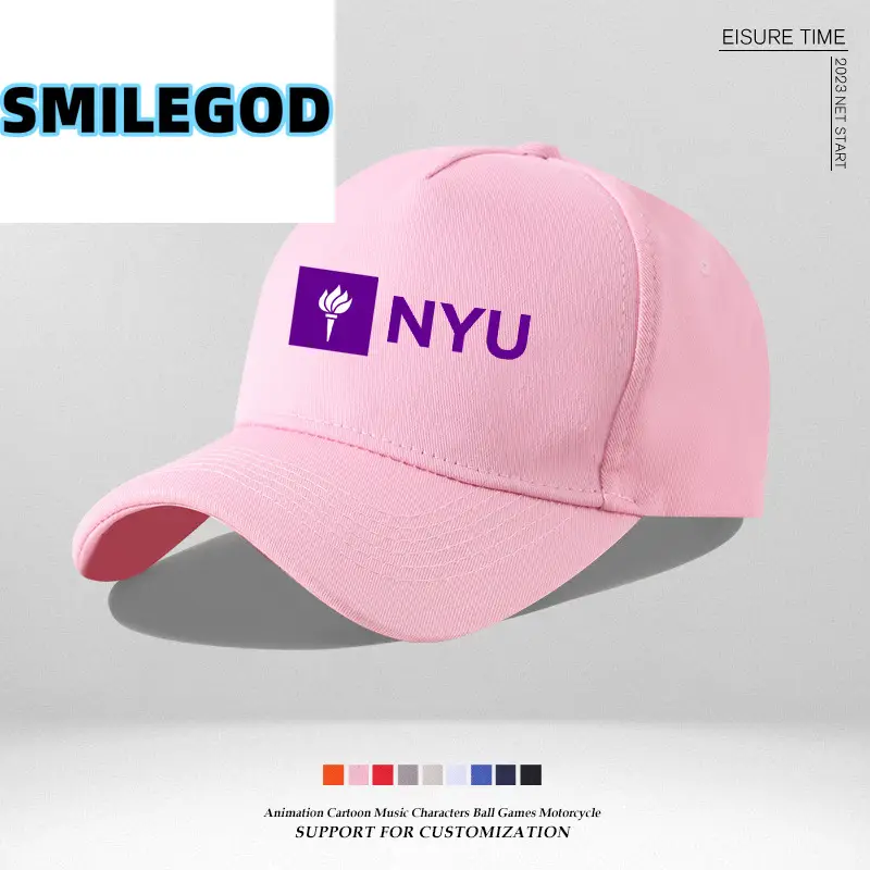 Pink NYU Cap for Men Women Sun Hat - Image 12