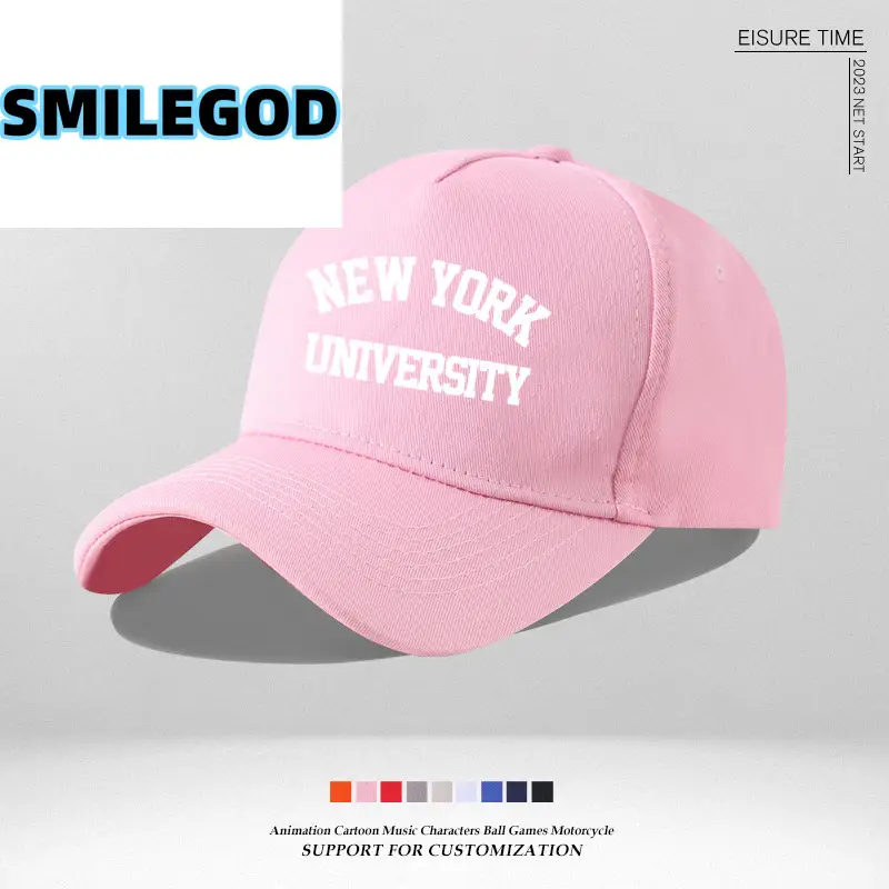 Pink NYU Cap for Men Women Sun Hat - Image 9