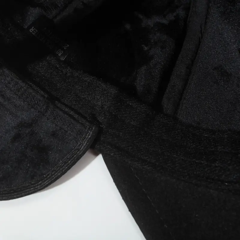 Black Quilted Baseball Cap with Ear Protection - Image 7