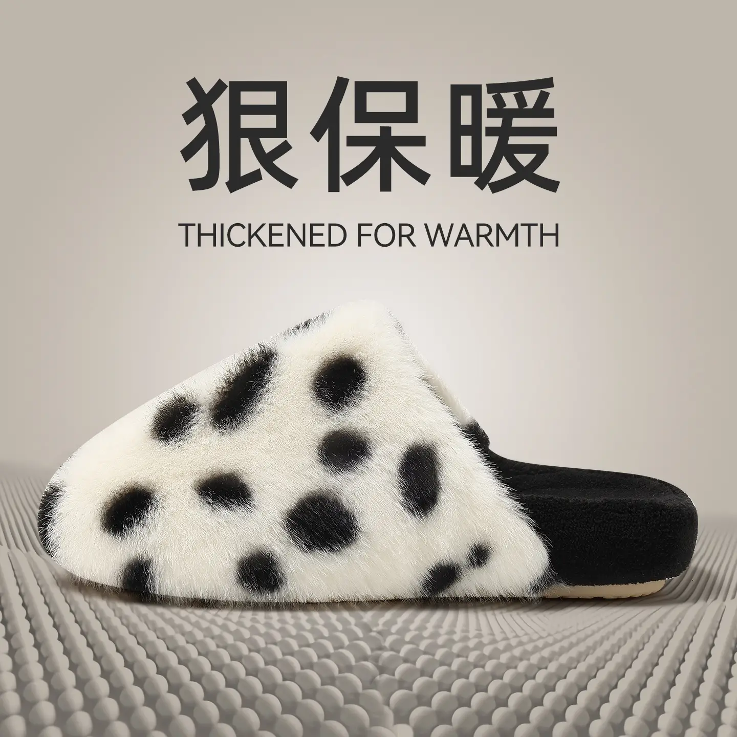 Women Winter Polka Dot Cotton Slippers Warm Thick Soled - Image 6