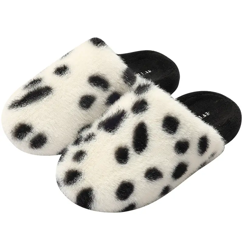 Women Winter Polka Dot Cotton Slippers Warm Thick Soled - Image 8
