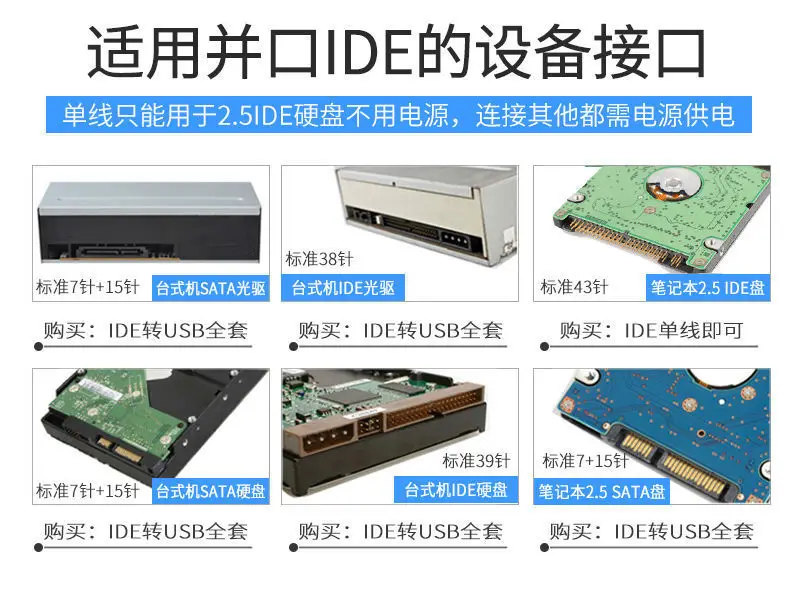 Easy Drive Ide/Sata to Usb3.0 Converter for Notebook and Desktop Parallel Serial Port Hard Drive and Optical Drive to USB Reader — feature 6
