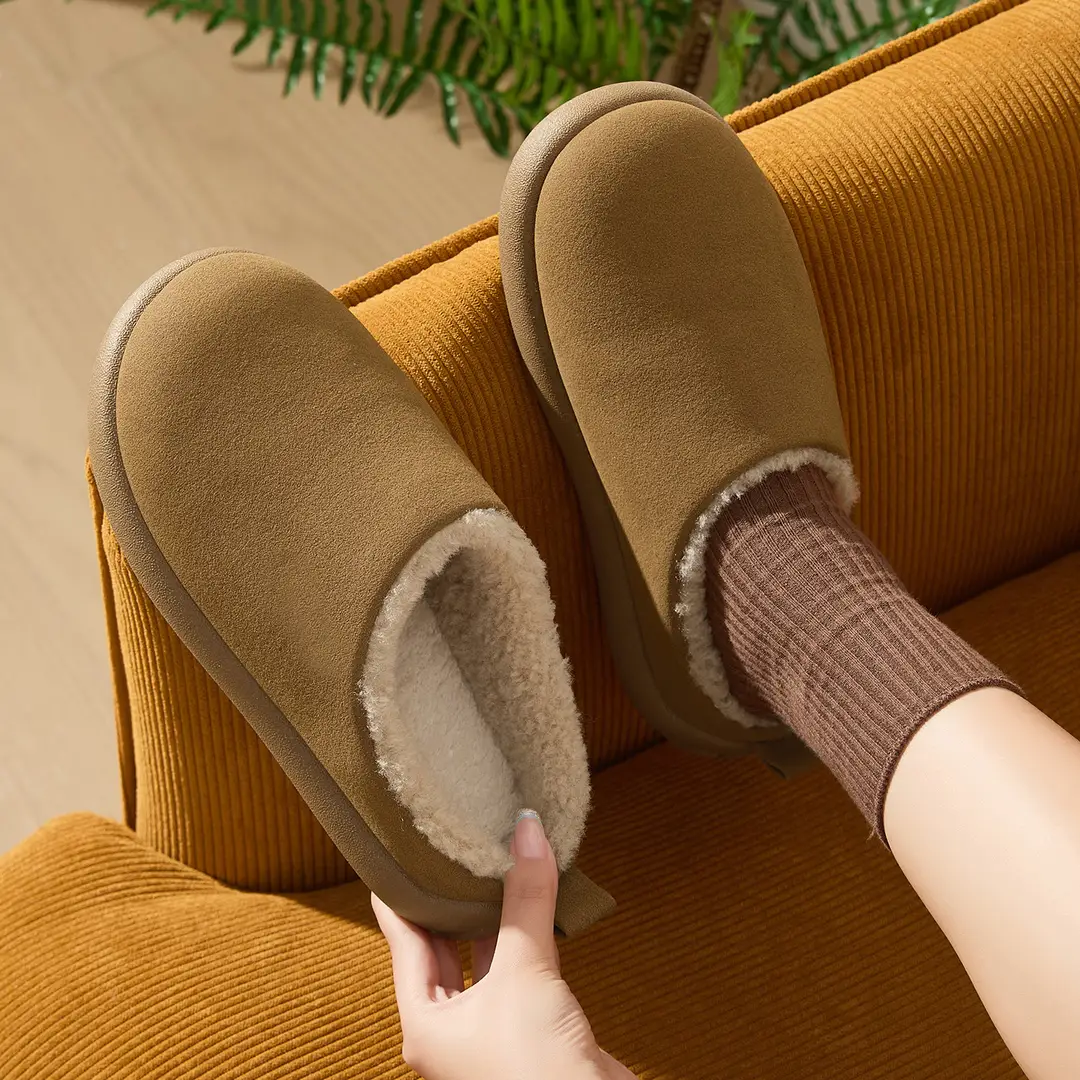 Birkenstock Suede Cotton Slippers for Women 2025 New Autumn and Winter Home Non-Slip Warm Windproof Plush Slippers - Image 7