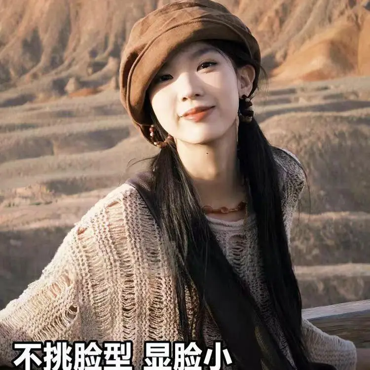 Brown Japanese Linen Duckbill Cap for Women - Image 5