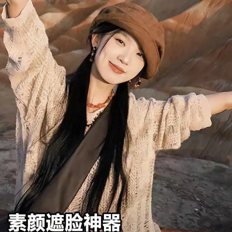 Brown Japanese Linen Duckbill Cap for Women - Image 6