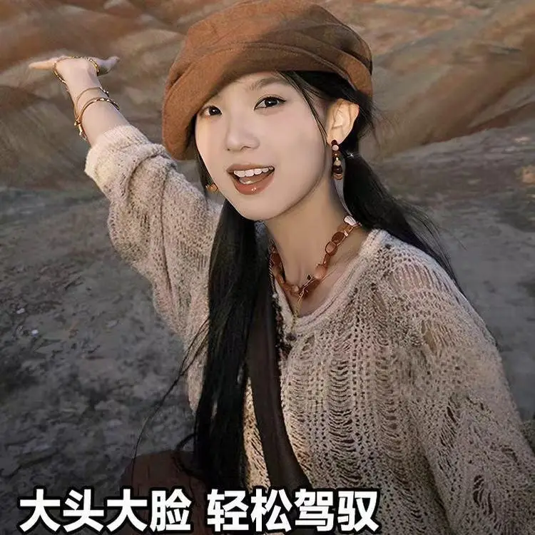 Brown Japanese Linen Duckbill Cap for Women - Image 7