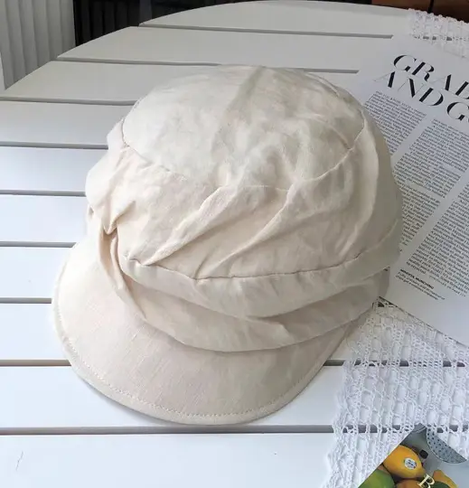 Brown Japanese Linen Duckbill Cap for Women - Image 3