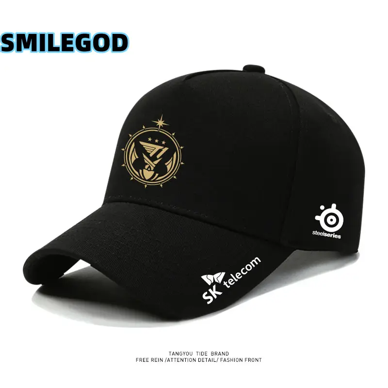 SMILEGOD Gold Fan Cap with Emblem Design - Image 2