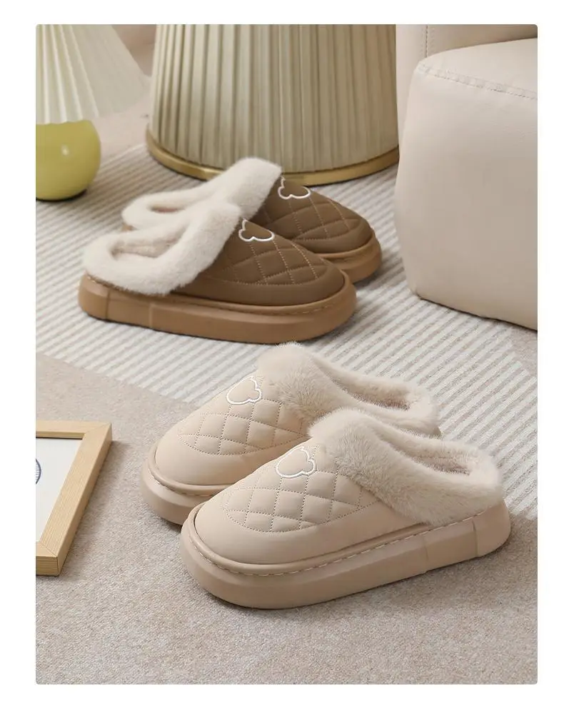 Cotton Slippers for Women, Winter 2025 New Style, Home and Outdoor Wear, Fleece-Lined, Warm, Soft Sole, Non-Slip, Waterproof, Couple Style — feature 16