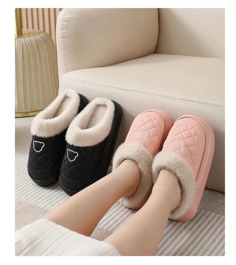 Cotton Slippers for Women, Winter 2025 New Style, Home and Outdoor Wear, Fleece-Lined, Warm, Soft Sole, Non-Slip, Waterproof, Couple Style — feature 17