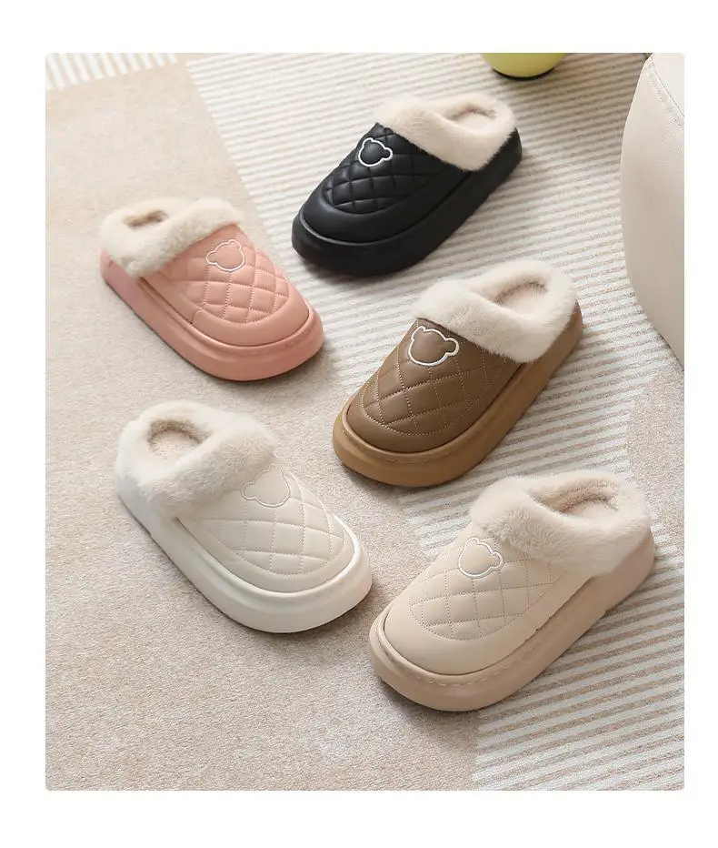 Cotton Slippers for Women, Winter 2025 New Style, Home and Outdoor Wear, Fleece-Lined, Warm, Soft Sole, Non-Slip, Waterproof, Couple Style — feature 18