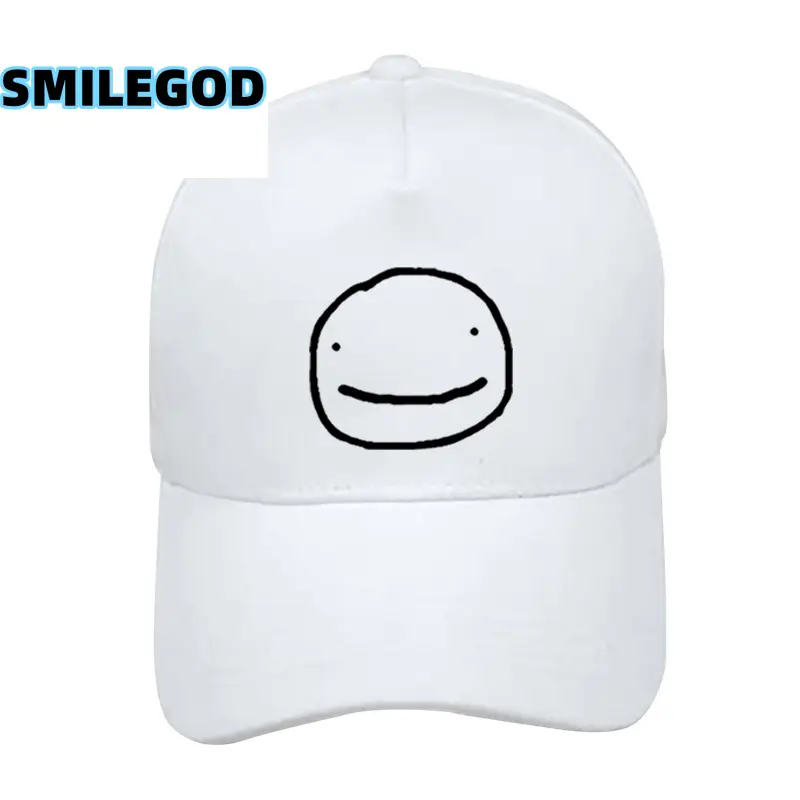 Smiley Face Baseball Cap Grey Unisex - Image 3