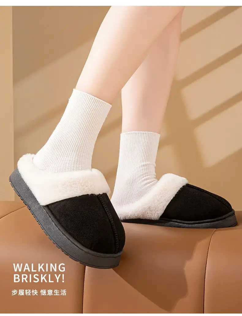 Cotton Slippers for Women Indoor Home Household Anti-Slip Winter Winter 2025 New Warm Plush Slippers for Men — feature 14