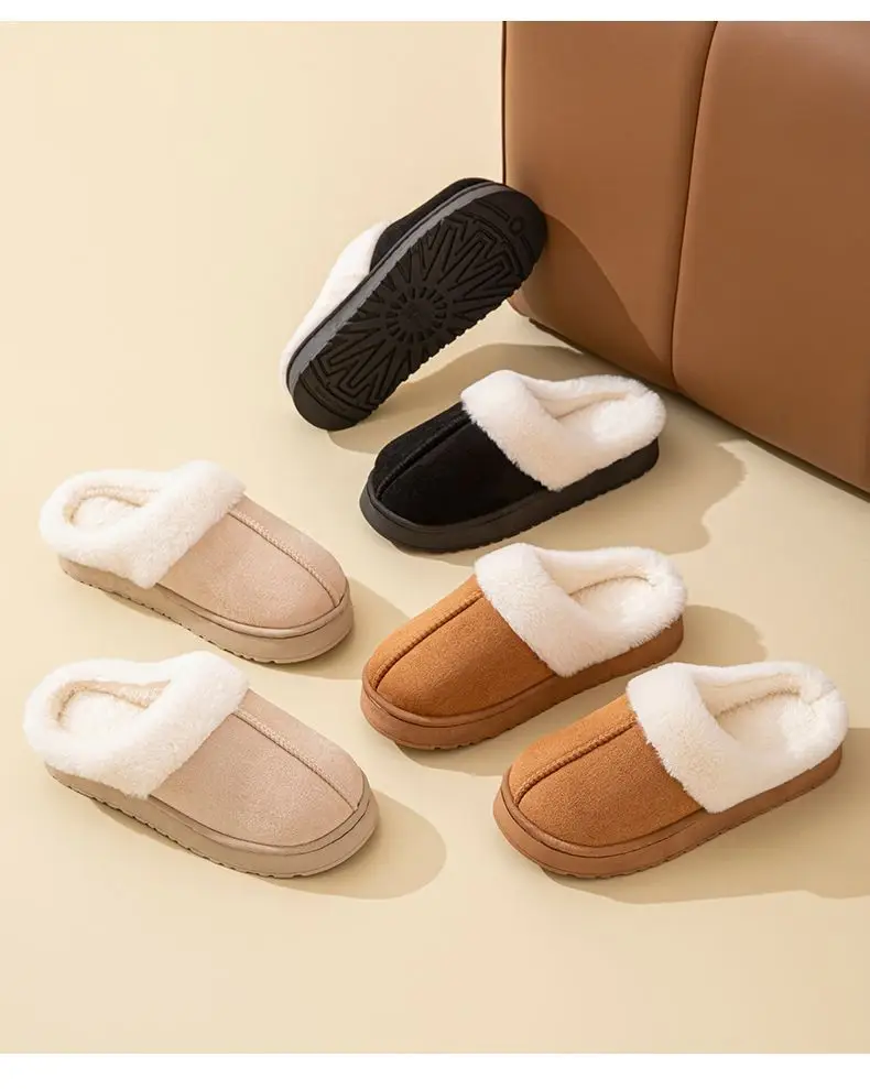 Cotton Slippers for Women Indoor Home Household Anti-Slip Winter Winter 2025 New Warm Plush Slippers for Men — feature 4
