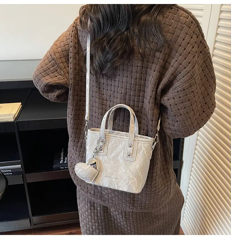 Women's Brown Satchel Shoulder Bag with Chain Strap — feature 11