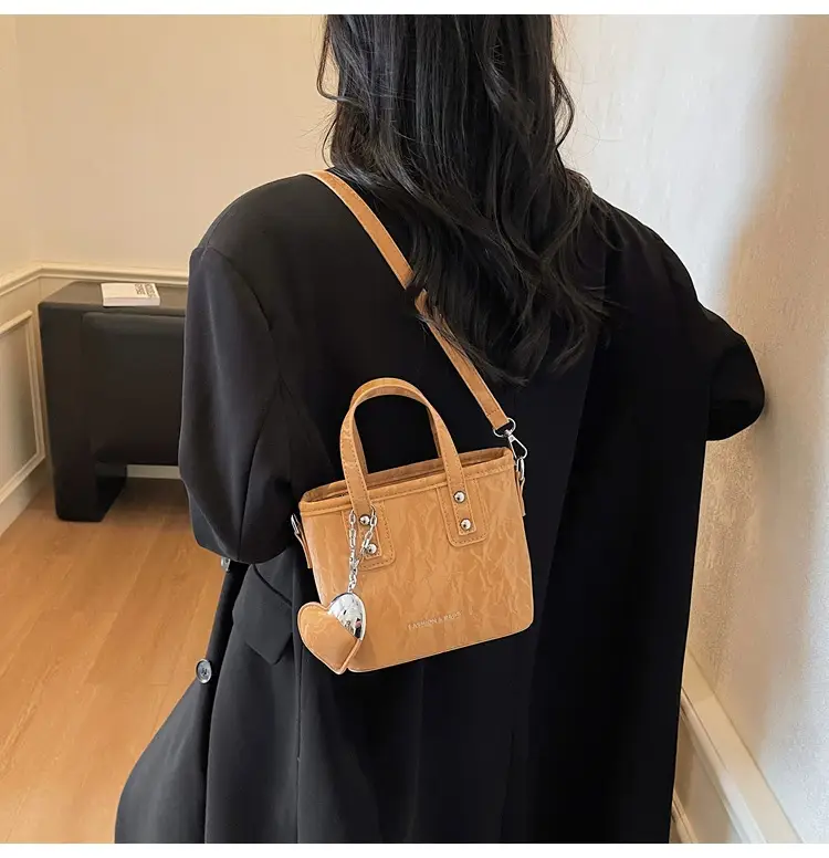 Women's Brown Satchel Shoulder Bag with Chain Strap — feature 19