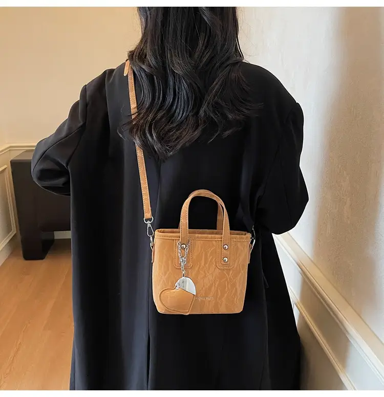 Women's Brown Satchel Shoulder Bag with Chain Strap — feature 20