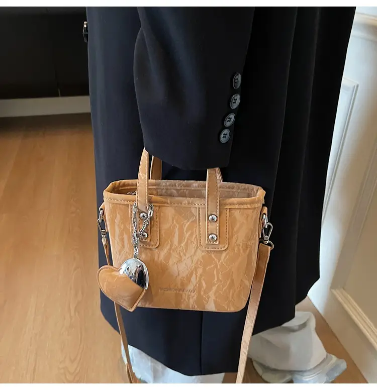 Women's Brown Satchel Shoulder Bag with Chain Strap — feature 22