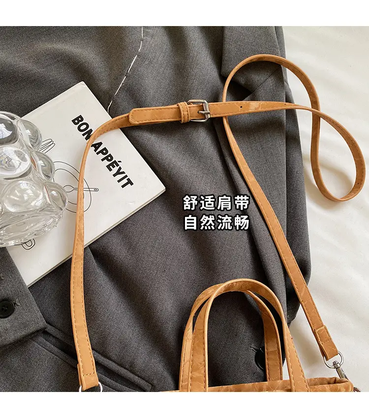 Women's Brown Satchel Shoulder Bag with Chain Strap — feature 7
