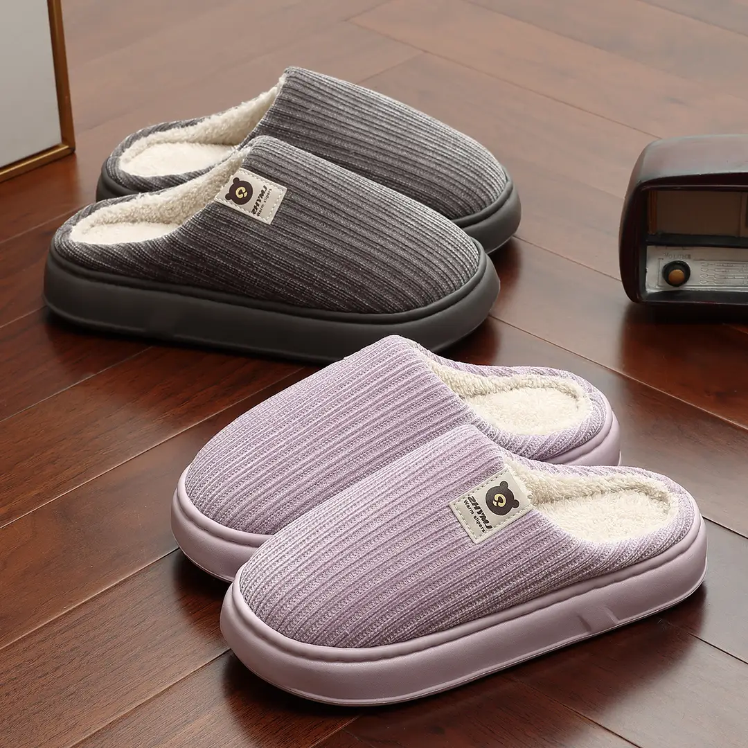 New Autumn and Winter Cotton Slippers for Men, Thick and Warm Plush Indoor Slippers for Home Use, Large Size Soft-Soled Cotton Slippers for Women, Wholesale - Image 6