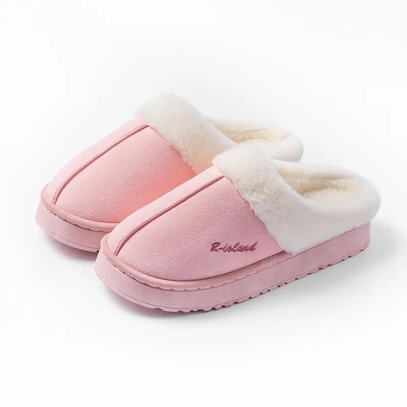 Women's Pink Plush Wool Slippers Warm Winter - Image 8