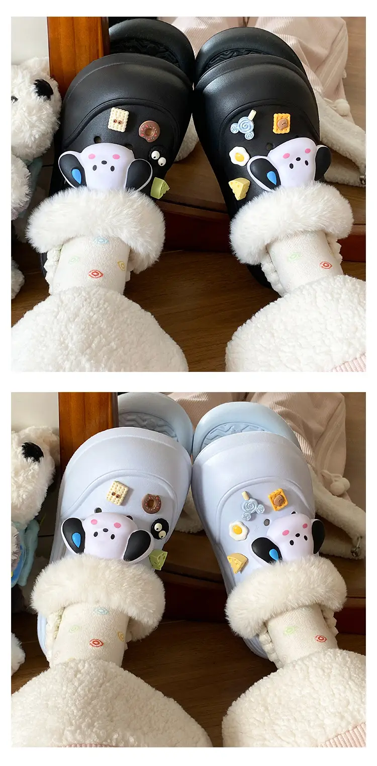 Cartoon Dog Furry Slippers Women Winter Warm — feature 10