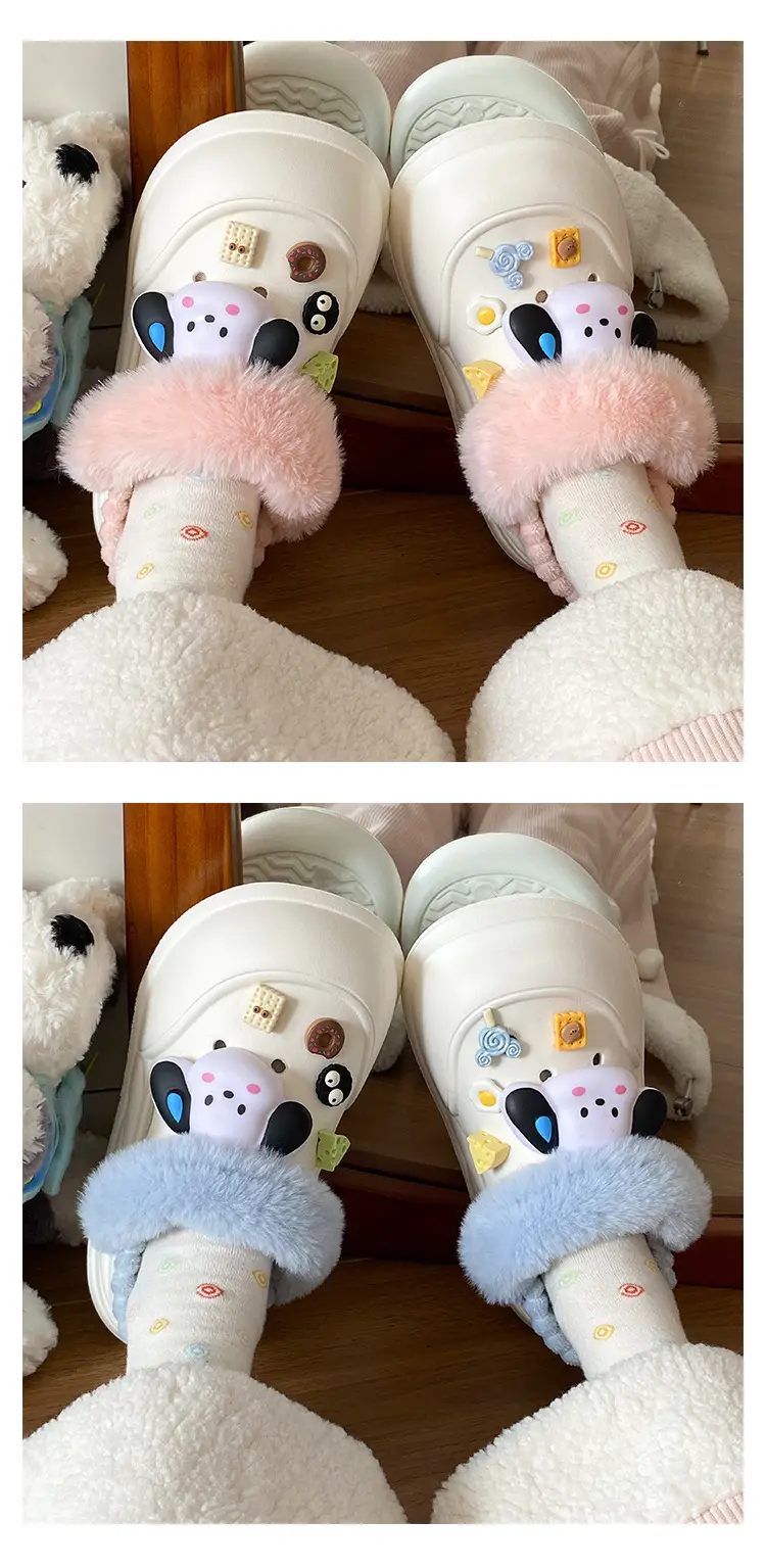 Cartoon Dog Furry Slippers Women Winter Warm — feature 11