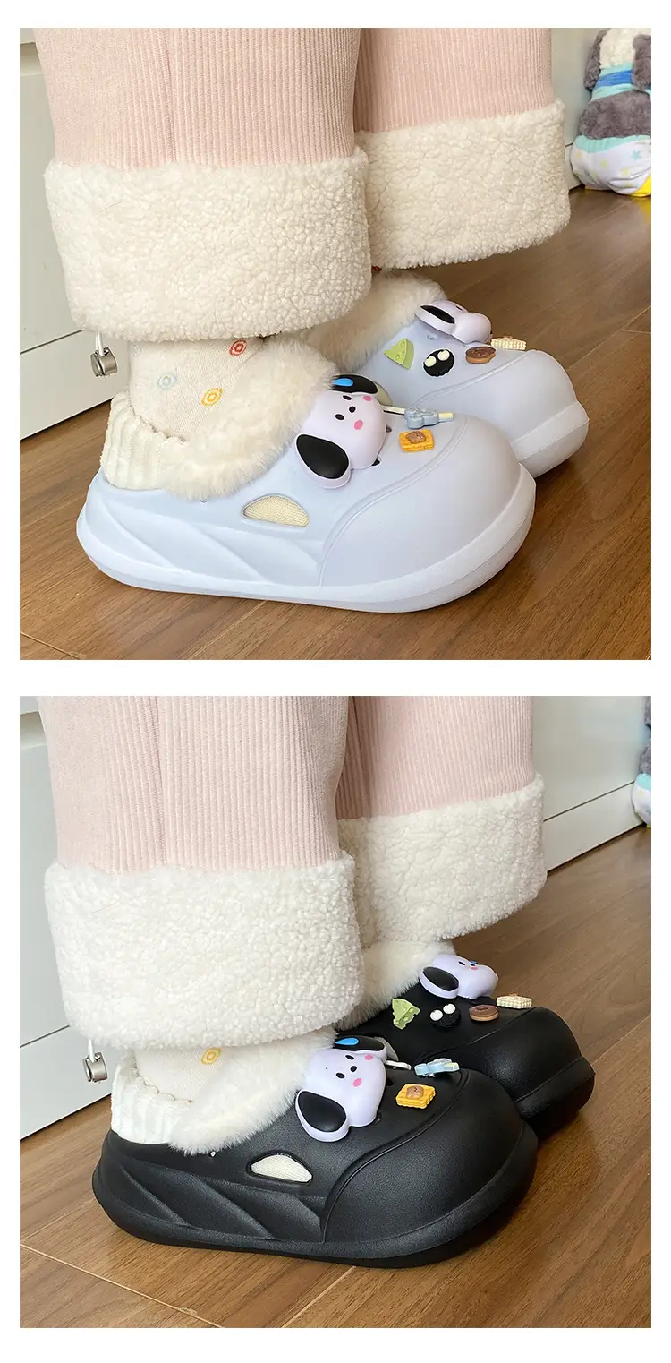 Cartoon Dog Furry Slippers Women Winter Warm — feature 12
