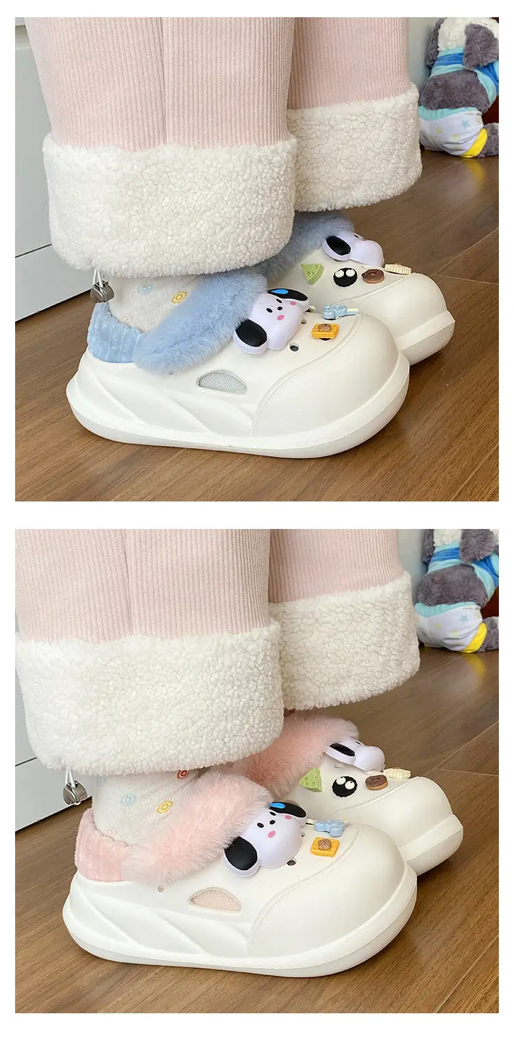 Cartoon Dog Furry Slippers Women Winter Warm — feature 13