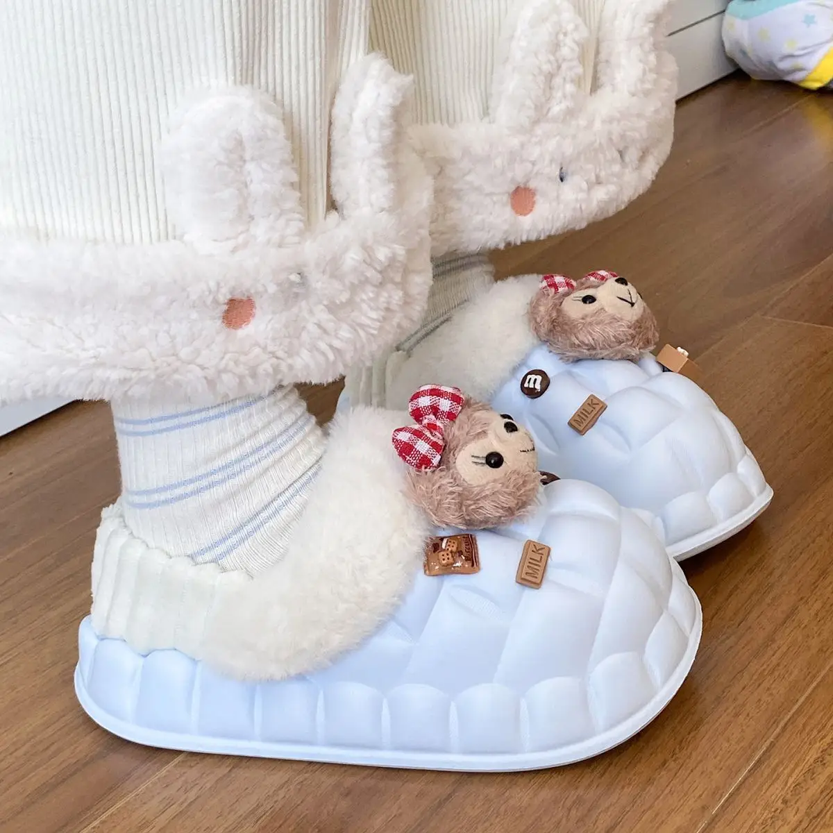Fleece Lined Warm Cotton Slippers for Women — feature 48