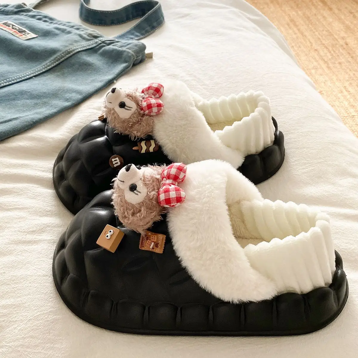 Fleece Lined Warm Cotton Slippers for Women — feature 54