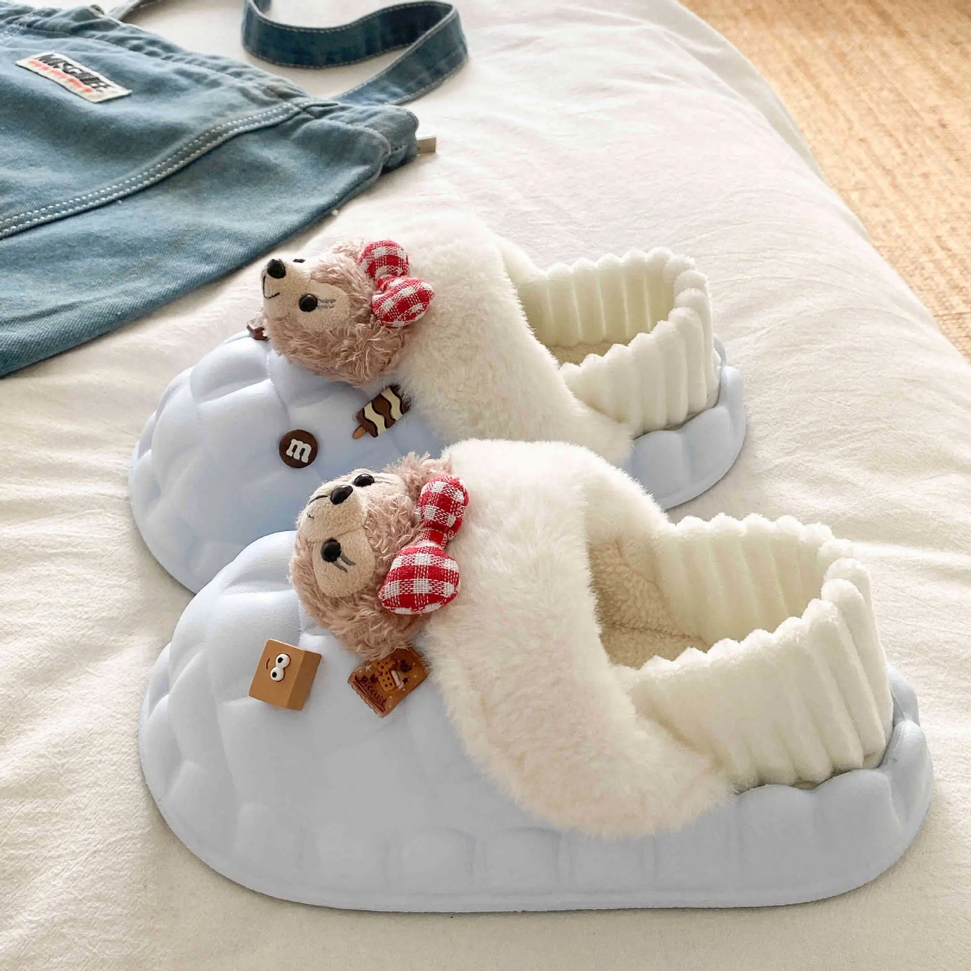 Fleece Lined Warm Cotton Slippers for Women - Image 4