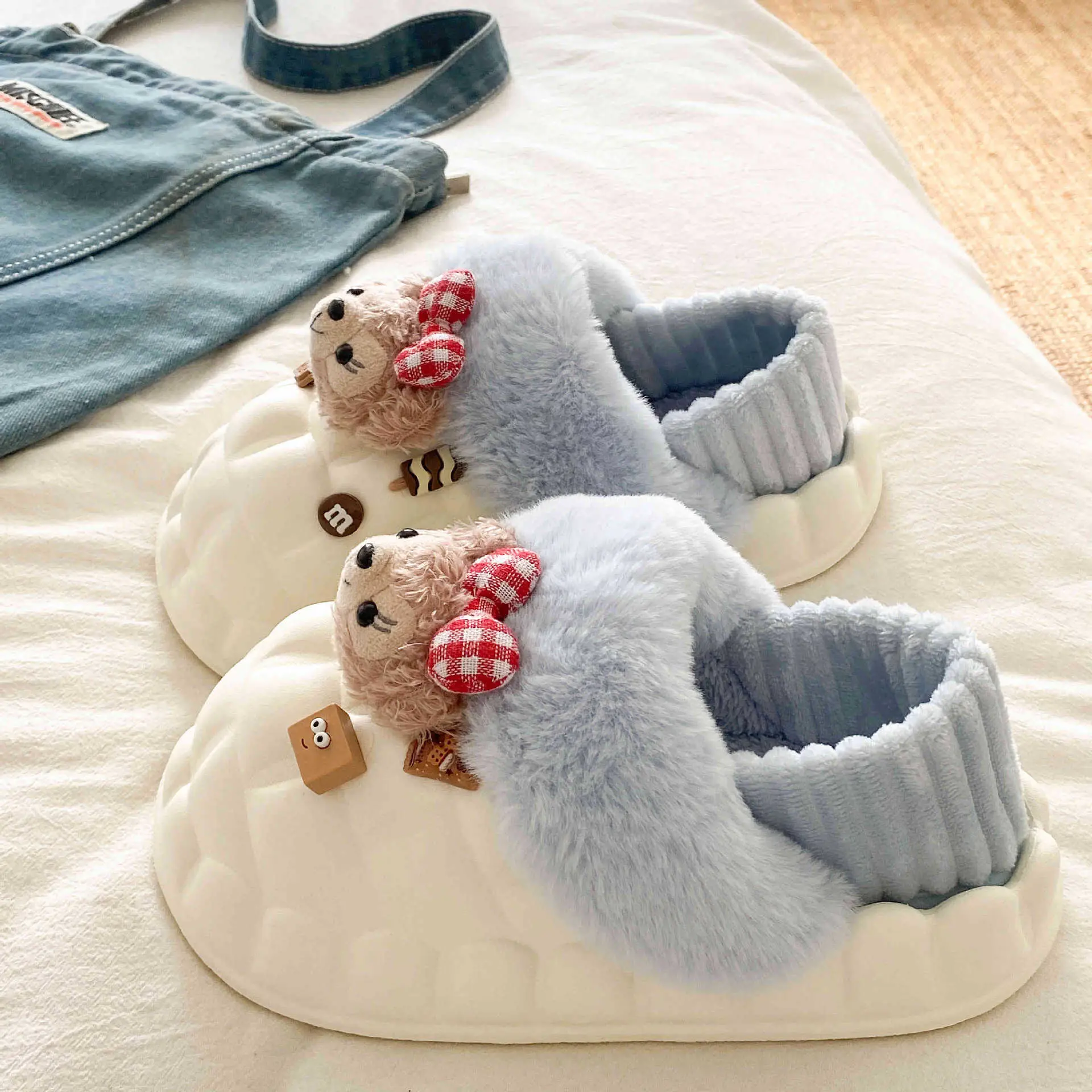 Fleece Lined Warm Cotton Slippers for Women - Image 5
